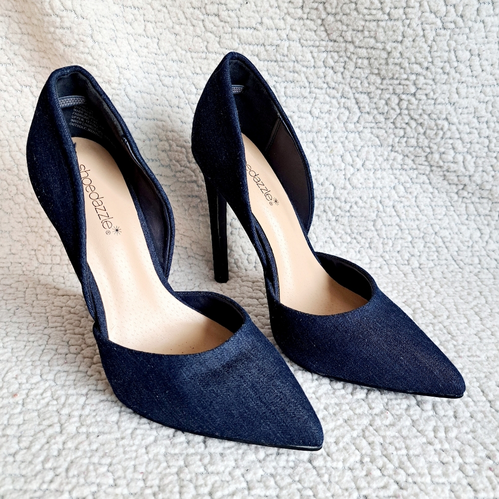Shoedazzle Blue Denim Pumps/ Heels